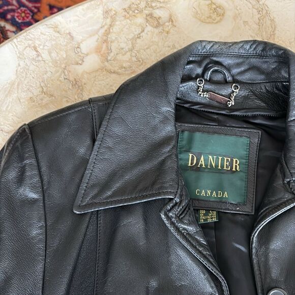 Danier Leather Black Car Length Coat - Picture 10 of 13